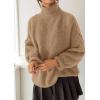 imagePRETTYGARDEN Oversized Sweaters for Women Fall Clothes 2026 Long Sleeve Mock Neck Tops Chunky Knit Pullover Winter ClothingKhaki