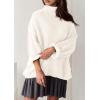 imagePRETTYGARDEN Oversized Sweaters for Women Fall Clothes 2026 Long Sleeve Mock Neck Tops Chunky Knit Pullover Winter ClothingWhite