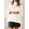 imagePRETTYGARDEN Oversized Sweaters for Women Fall Clothes 2026 Long Sleeve Mock Neck Tops Chunky Knit Pullover Winter ClothingWhite