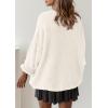imagePRETTYGARDEN Oversized Sweaters for Women Fall Clothes 2026 Long Sleeve Mock Neck Tops Chunky Knit Pullover Winter ClothingWhite