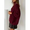 imagePRETTYGARDEN Oversized Sweaters for Women Fall Clothes 2026 Long Sleeve Mock Neck Tops Chunky Knit Pullover Winter ClothingWine Red