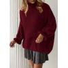 imagePRETTYGARDEN Oversized Sweaters for Women Fall Clothes 2026 Long Sleeve Mock Neck Tops Chunky Knit Pullover Winter ClothingWine Red