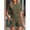 imagePRETTYGARDEN Shorts Sets Women 2 Piece Outfits Summer 2026 Matching Workout Athletic Clothing Casual Spring Travel LoungewearArmy Green