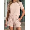 imagePRETTYGARDEN Shorts Sets Women 2 Piece Outfits Summer 2026 Matching Workout Athletic Clothing Casual Spring Travel LoungewearBeige