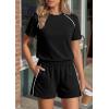 imagePRETTYGARDEN Shorts Sets Women 2 Piece Outfits Summer 2026 Matching Workout Athletic Clothing Casual Spring Travel LoungewearBlack
