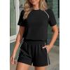 imagePRETTYGARDEN Shorts Sets Women 2 Piece Outfits Summer 2026 Matching Workout Athletic Clothing Casual Spring Travel LoungewearBlack