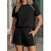 imagePRETTYGARDEN Shorts Sets Women 2 Piece Outfits Summer 2026 Matching Workout Athletic Clothing Casual Spring Travel LoungewearBlack