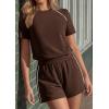 imagePRETTYGARDEN Shorts Sets Women 2 Piece Outfits Summer 2026 Matching Workout Athletic Clothing Casual Spring Travel LoungewearBrown