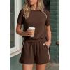 imagePRETTYGARDEN Shorts Sets Women 2 Piece Outfits Summer 2026 Matching Workout Athletic Clothing Casual Spring Travel LoungewearBrown