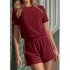 imagePRETTYGARDEN Shorts Sets Women 2 Piece Outfits Summer 2026 Matching Workout Athletic Clothing Casual Spring Travel LoungewearBurgundy