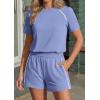 imagePRETTYGARDEN Shorts Sets Women 2 Piece Outfits Summer 2026 Matching Workout Athletic Clothing Casual Spring Travel LoungewearLight Blue