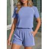 imagePRETTYGARDEN Shorts Sets Women 2 Piece Outfits Summer 2026 Matching Workout Athletic Clothing Casual Spring Travel LoungewearLight Blue