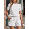 imagePRETTYGARDEN Shorts Sets Women 2 Piece Outfits Summer 2026 Matching Workout Athletic Clothing Casual Spring Travel LoungewearWhite