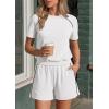imagePRETTYGARDEN Shorts Sets Women 2 Piece Outfits Summer 2026 Matching Workout Athletic Clothing Casual Spring Travel LoungewearWhite