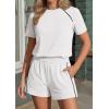 imagePRETTYGARDEN Shorts Sets Women 2 Piece Outfits Summer 2026 Matching Workout Athletic Clothing Casual Spring Travel LoungewearWhite
