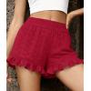imagePRETTYGARDEN Shorts for Women Summer 2026 Beach Vacation Clothes Spring Elastic Waist Embroidered Ruffle Shorts with PocketsRed