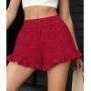 imagePRETTYGARDEN Shorts for Women Summer 2026 Beach Vacation Clothes Spring Elastic Waist Embroidered Ruffle Shorts with PocketsRed