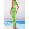 imagePRETTYGARDEN Summer Dresses for Women 2026 Sleeveless Bodycon Maxi Spring Mock Neck Tie Dye Mesh Cocktail Going Out DressGreen Floral