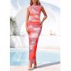 imagePRETTYGARDEN Summer Dresses for Women 2026 Sleeveless Bodycon Maxi Spring Mock Neck Tie Dye Mesh Cocktail Going Out DressPink Floral