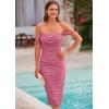 imagePRETTYGARDEN Summer Off The Shoulder Ruched Bodycon Dresses Sleeveless Sexy Party Club Midi DressDusty Pink