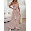 imagePRETTYGARDEN Two Piece Striped Sets for Women Summer Travel Outfits 2026 Spring Y2K Going Out Vacation Clothes LoungewearBrick Red