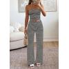 imagePRETTYGARDEN Two Piece Striped Sets for Women Summer Travel Outfits 2026 Spring Y2K Going Out Vacation Clothes LoungewearGrey Black