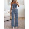 imagePRETTYGARDEN Two Piece Striped Sets for Women Summer Travel Outfits 2026 Spring Y2K Going Out Vacation Clothes LoungewearNavy Blue White