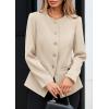 imagePRETTYGARDEN Womens 2026 Fall Blazers Button Down Fitted Lightweight Dressy Work Suit Jackets Trendy Business Casual OutfitsBeige