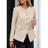 imagePRETTYGARDEN Womens 2026 Fall Blazers Button Down Fitted Lightweight Dressy Work Suit Jackets Trendy Business Casual OutfitsBeige