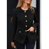 imagePRETTYGARDEN Womens 2026 Fall Blazers Button Down Fitted Lightweight Dressy Work Suit Jackets Trendy Business Casual OutfitsBlack