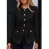 imagePRETTYGARDEN Womens 2026 Fall Blazers Button Down Fitted Lightweight Dressy Work Suit Jackets Trendy Business Casual OutfitsBlack