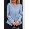 imagePRETTYGARDEN Womens 2026 Fall Blazers Button Down Fitted Lightweight Dressy Work Suit Jackets Trendy Business Casual OutfitsBlue