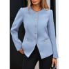 imagePRETTYGARDEN Womens 2026 Fall Blazers Button Down Fitted Lightweight Dressy Work Suit Jackets Trendy Business Casual OutfitsBlue