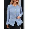 imagePRETTYGARDEN Womens 2026 Fall Blazers Button Down Fitted Lightweight Dressy Work Suit Jackets Trendy Business Casual OutfitsBlue