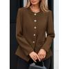 imagePRETTYGARDEN Womens 2026 Fall Blazers Button Down Fitted Lightweight Dressy Work Suit Jackets Trendy Business Casual OutfitsBrown