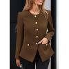 imagePRETTYGARDEN Womens 2026 Fall Blazers Button Down Fitted Lightweight Dressy Work Suit Jackets Trendy Business Casual OutfitsBrown