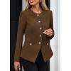 imagePRETTYGARDEN Womens 2026 Fall Blazers Button Down Fitted Lightweight Dressy Work Suit Jackets Trendy Business Casual OutfitsBrown