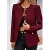 imagePRETTYGARDEN Womens 2026 Fall Blazers Button Down Fitted Lightweight Dressy Work Suit Jackets Trendy Business Casual OutfitsBurgundy