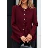 imagePRETTYGARDEN Womens 2026 Fall Blazers Button Down Fitted Lightweight Dressy Work Suit Jackets Trendy Business Casual OutfitsBurgundy