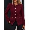 imagePRETTYGARDEN Womens 2026 Fall Blazers Button Down Fitted Lightweight Dressy Work Suit Jackets Trendy Business Casual OutfitsBurgundy