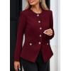 imagePRETTYGARDEN Womens 2026 Fall Blazers Button Down Fitted Lightweight Dressy Work Suit Jackets Trendy Business Casual OutfitsBurgundy