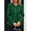 imagePRETTYGARDEN Womens 2026 Fall Blazers Button Down Fitted Lightweight Dressy Work Suit Jackets Trendy Business Casual OutfitsDark Green