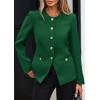 imagePRETTYGARDEN Womens 2026 Fall Blazers Button Down Fitted Lightweight Dressy Work Suit Jackets Trendy Business Casual OutfitsDark Green