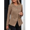 imagePRETTYGARDEN Womens 2026 Fall Blazers Button Down Fitted Lightweight Dressy Work Suit Jackets Trendy Business Casual OutfitsKhaki
