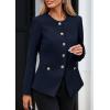 imagePRETTYGARDEN Womens 2026 Fall Blazers Button Down Fitted Lightweight Dressy Work Suit Jackets Trendy Business Casual OutfitsNavy Blue