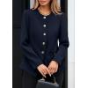 imagePRETTYGARDEN Womens 2026 Fall Blazers Button Down Fitted Lightweight Dressy Work Suit Jackets Trendy Business Casual OutfitsNavy Blue