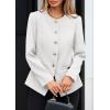 imagePRETTYGARDEN Womens 2026 Fall Blazers Button Down Fitted Lightweight Dressy Work Suit Jackets Trendy Business Casual OutfitsWhite