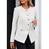 imagePRETTYGARDEN Womens 2026 Fall Blazers Button Down Fitted Lightweight Dressy Work Suit Jackets Trendy Business Casual OutfitsWhite