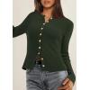 imagePRETTYGARDEN Womens 2026 Fall Cardigan Sweaters Lightweight Long Sleeve Button up Ribbed Knit Tops Winter Fashion ClothesArmy Green