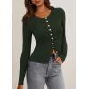 imagePRETTYGARDEN Womens 2026 Fall Cardigan Sweaters Lightweight Long Sleeve Button up Ribbed Knit Tops Winter Fashion ClothesArmy Green
